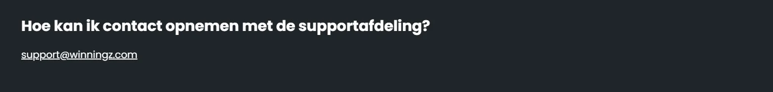 Winningz Casino Klantenservice